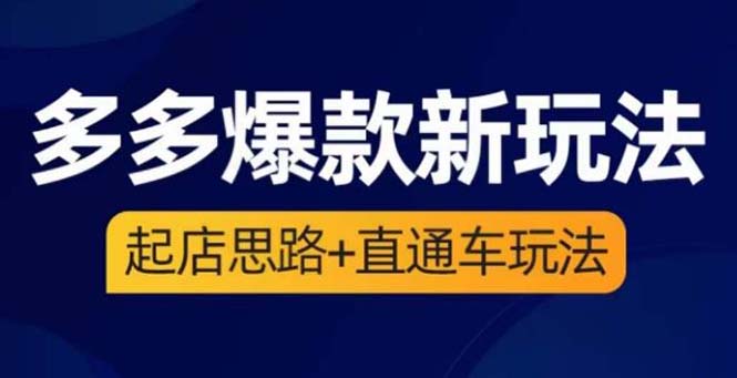 （6028期）2023拼多多爆款·新玩法：起店思路+直通车玩法（3节精华课）-保成圈-山云人力,分享创业咨询_最新网络项目资源