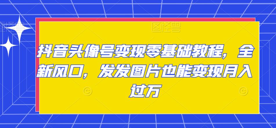 抖音头像号变现零基础教程，全新风口，发发图片也能变现月入过万-保成圈-山云人力,分享创业咨询_最新网络项目资源