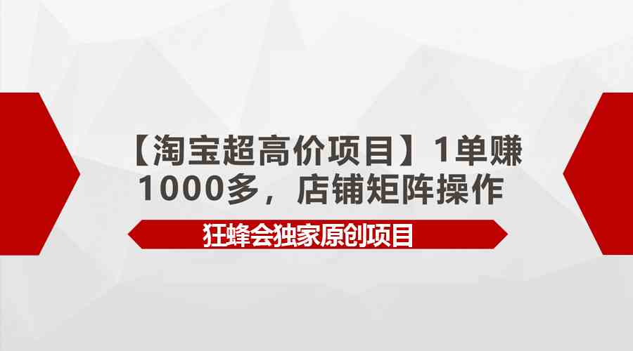 （9849期）【淘宝超高价项目】1单赚1000多，店铺矩阵操作-保成圈-山云人力,分享创业咨询_最新网络项目资源