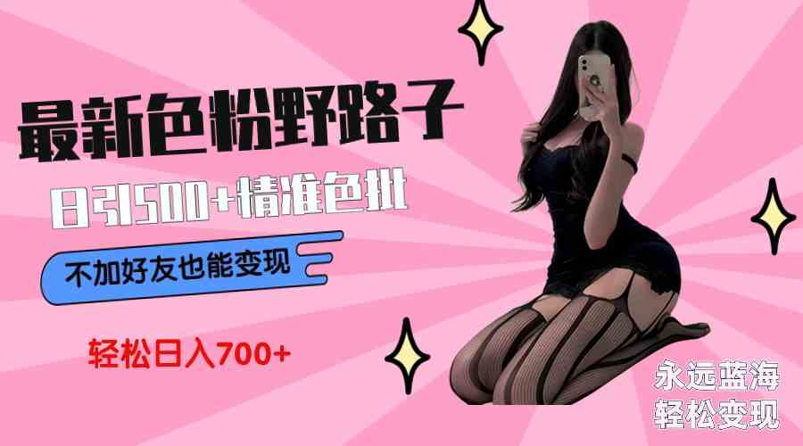 （9119期）最新色粉变现野路子，日引500+老色批 可不加好友直接变现 小白轻松日入700+-保成圈-山云人力,分享创业咨询_最新网络项目资源