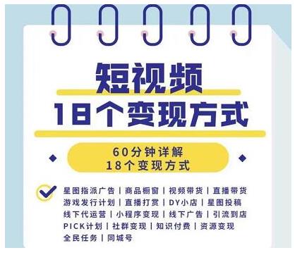 图片[2]-（1893期）短视频18个变现方式：星图指派广告、商铺橱窗、视频带货、直播带货等-保成圈-山云人力,分享创业咨询_最新网络项目资源
