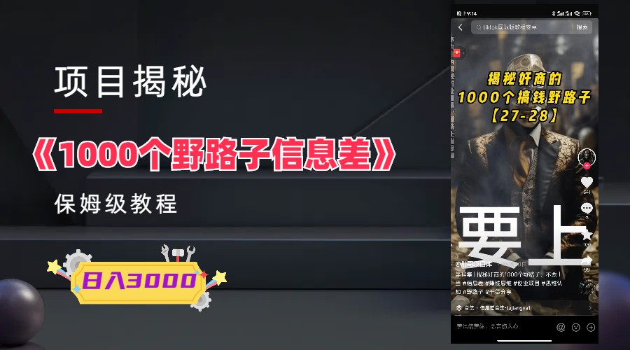（6135期）1000个野路子信息差保姆式教程-单日变现3000+的玩法解密-保成圈-山云人力,分享创业咨询_最新网络项目资源
