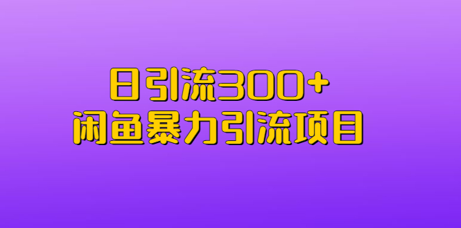 （6694期）日引流300+闲鱼暴力引流项目-保成圈-山云人力,分享创业咨询_最新网络项目资源