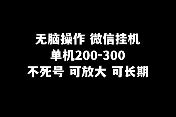 （8119期）无脑操作微信挂机单机200-300一天，不死号，可放大-保成圈-山云人力,分享创业咨询_最新网络项目资源
