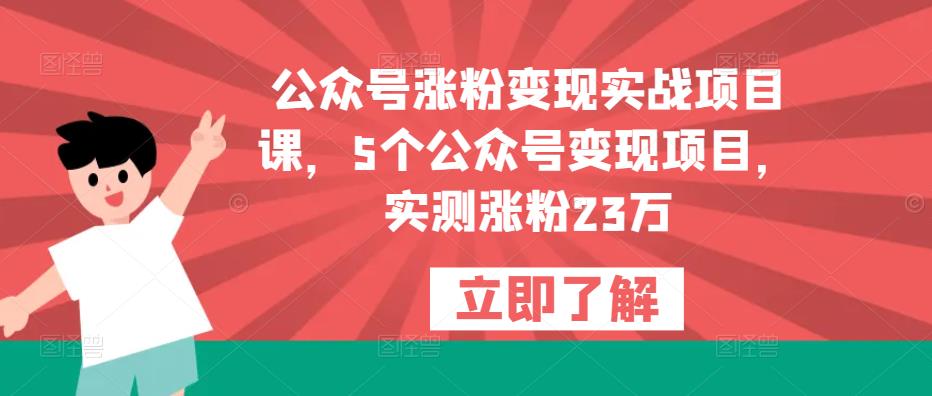 公众号涨粉变现实战项目课，5个公众号变现项目，实测涨粉23万-保成圈-山云人力,分享创业咨询_最新网络项目资源
