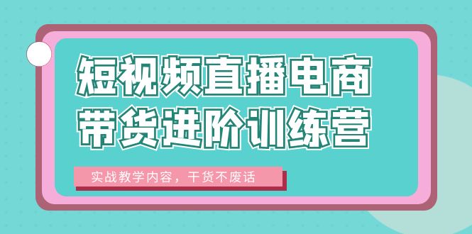 （6401期）短视频直播电商带货进阶训练营：实战教学内容，干货不废话！-保成圈-山云人力,分享创业咨询_最新网络项目资源