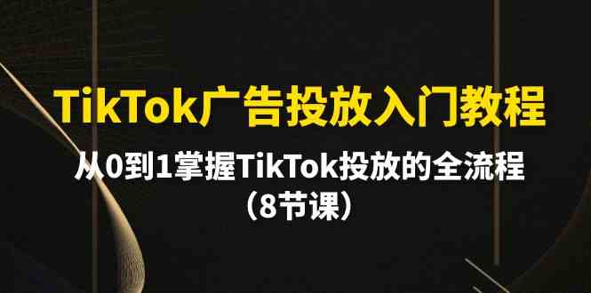 （10085期）TikTok广告投放入门教程，从0到1掌握TikTok投放的全流程（8节课）-保成圈-山云人力,分享创业咨询_最新网络项目资源