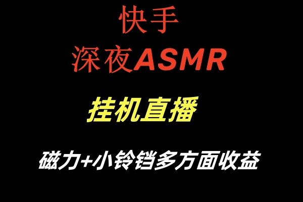 （8758期）快手深夜ASMR挂机直播磁力+小铃铛多方面收益-保成圈-山云人力,分享创业咨询_最新网络项目资源