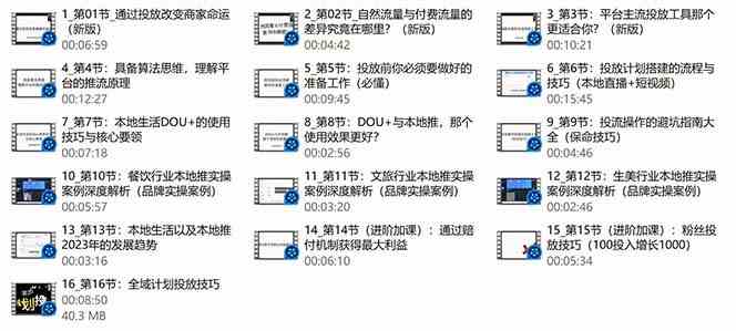 图片[3]-（9439期）本地同城·推核心方法论，本地同城投放技巧快速掌握运营核心（16节课）-保成圈-山云人力,分享创业咨询_最新网络项目资源