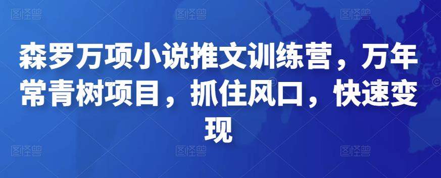 森罗万项小说推文训练营，万年常青树项目，抓住风口，快速变现-保成圈-山云人力,分享创业咨询_最新网络项目资源