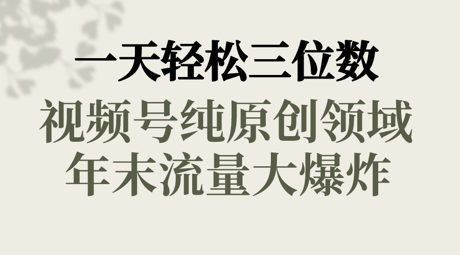 （8647期）一天轻松三位数，视频号纯原创领域，春节童子送祝福，年末流量大爆炸，-保成圈-山云人力,分享创业咨询_最新网络项目资源