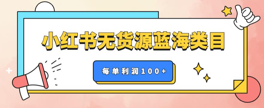 小红书无货源做蓝海类目【每单利润50-200+】，单月轻松过万【揭秘】-保成圈-山云人力,分享创业咨询_最新网络项目资源