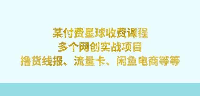 某付费星球课程：多个网创实战项目，撸货线报、流量卡、闲鱼电商等（文档非视频）-保成圈-山云人力,分享创业咨询_最新网络项目资源
