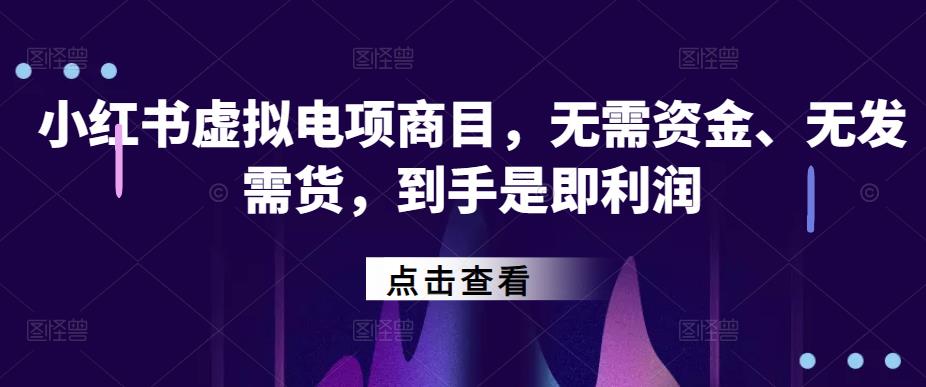 小红书‬虚拟电项商‬目，无需资金、无发需‬货，到手是即‬利润-保成圈-山云人力,分享创业咨询_最新网络项目资源