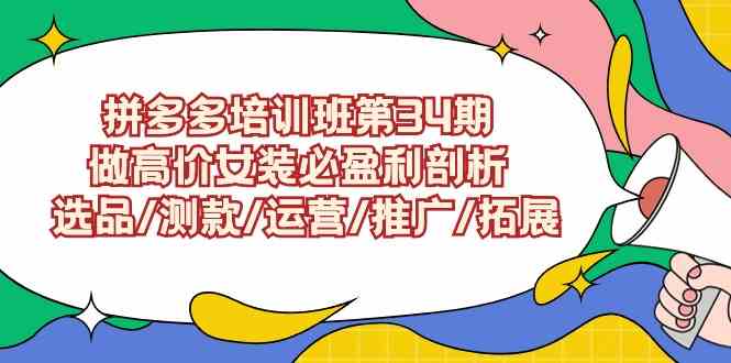（9333期）拼多多培训班第34期：做高价女装必盈利剖析  选品/测款/运营/推广/拓展-保成圈-山云人力,分享创业咨询_最新网络项目资源