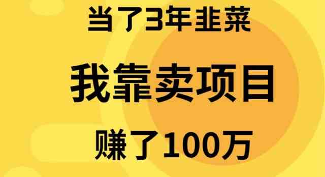 （9100期）当了3年韭菜，我靠卖项目赚了100万-保成圈-山云人力,分享创业咨询_最新网络项目资源