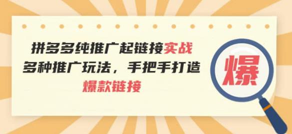 拼多多纯推广起链接实战：多种推广玩法，手把手打造爆款链接-保成圈-山云人力,分享创业咨询_最新网络项目资源