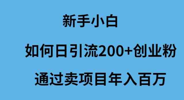 （9668期）新手小白如何日引流200+创业粉通过卖项目年入百万-保成圈-山云人力,分享创业咨询_最新网络项目资源