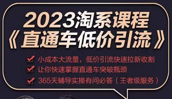 2023直通车低价引流玩法课程，小成本大流量，低价引流快速拉新收割，让你快速掌握直通车突破瓶颈-保成圈-山云人力,分享创业咨询_最新网络项目资源