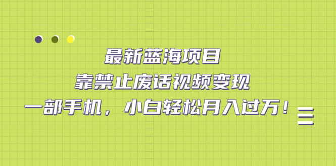 （7276期）最新蓝海项目，靠禁止废话视频变现，一部手机，小白轻松月入过万！-保成圈-山云人力,分享创业咨询_最新网络项目资源