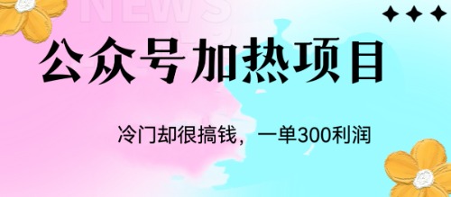 （6916期）冷门公众号加热项目，一单利润300+-保成圈-山云人力,分享创业咨询_最新网络项目资源