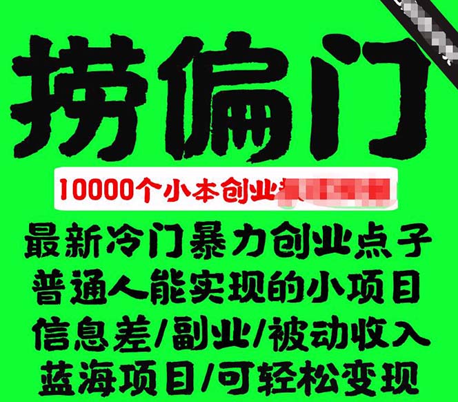 图片[2]-（5750期）千款捞偏门小本创业小项目，总有一款适合你【无水印】-保成圈-山云人力,分享创业咨询_最新网络项目资源