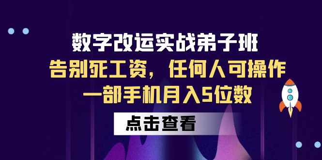 （6350期）数字 改运实战弟子班：告别死工资，任何人可操作，一部手机月入5位数-保成圈-山云人力,分享创业咨询_最新网络项目资源