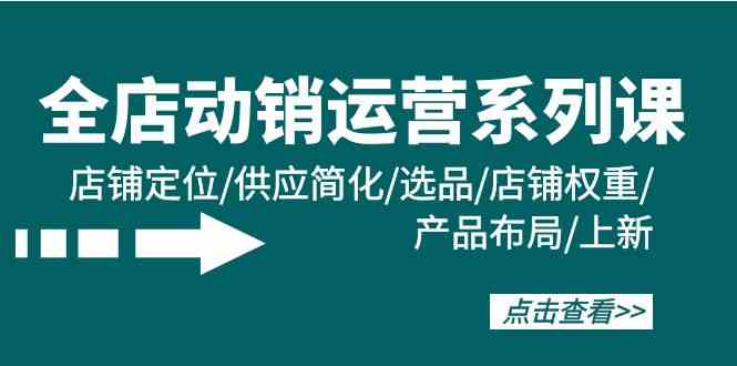 （9845期）全店·动销运营系列课：店铺定位/供应简化/选品/店铺权重/产品布局/上新-保成圈-山云人力,分享创业咨询_最新网络项目资源