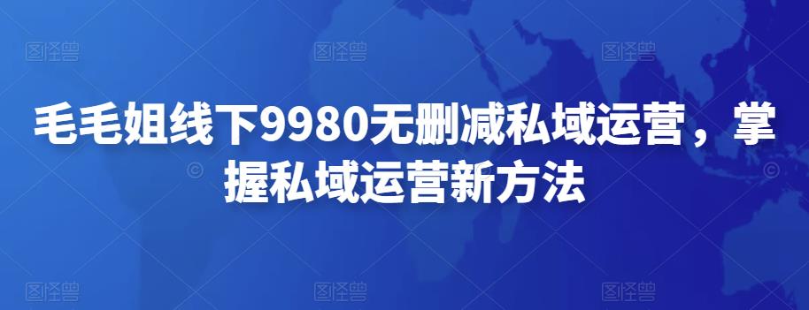 毛毛姐线下9980无删减私域运营，掌握私域运营新方法-保成圈-山云人力,分享创业咨询_最新网络项目资源