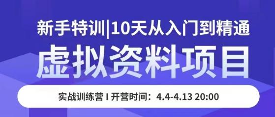 虚拟资料项目新手特训，10天从入门到精通，保姆级实操教学-保成圈-山云人力,分享创业咨询_最新网络项目资源