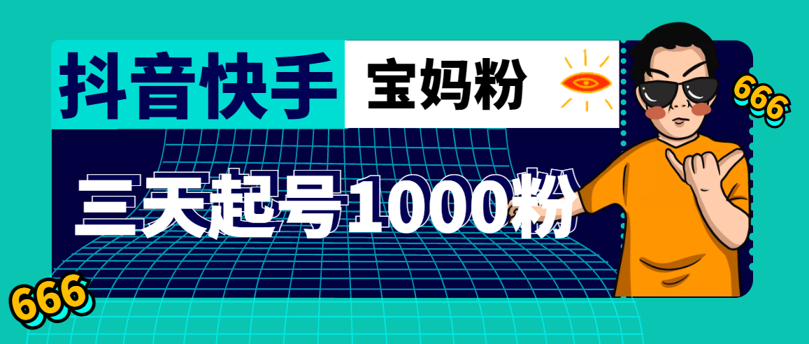 （4818期）抖音快手三天起号涨粉1000宝妈粉丝的核心方法【详细玩法教程】-保成圈-山云人力,分享创业咨询_最新网络项目资源