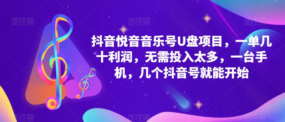 抖音音乐号U盘项目，一单几十利润，无需投入太多，一台手机，几个抖音号就能开始-保成圈-山云人力,分享创业咨询_最新网络项目资源