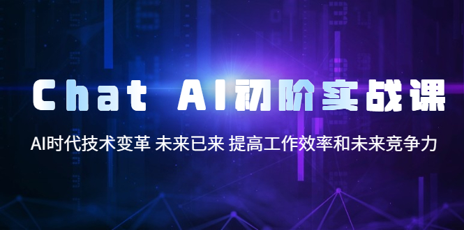 （5610期）Chat AI初阶实战课，AI时代技术变革 未来已来 提高工作效率和未来竞争力-保成圈-山云人力,分享创业咨询_最新网络项目资源