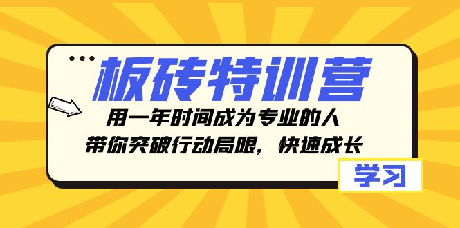 （8048期）板砖特训营，用一年时间成为专业的人，带你突破行动局限，快速成长-保成圈-山云人力,分享创业咨询_最新网络项目资源
