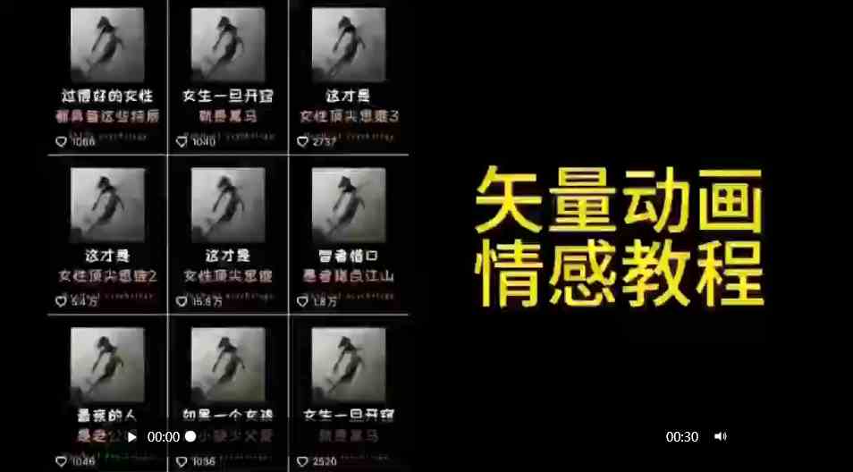 （9334期）矢量动画情感教程：高点赞涨粉，适合情感、思维、创业教育等赛道-保成圈-山云人力,分享创业咨询_最新网络项目资源