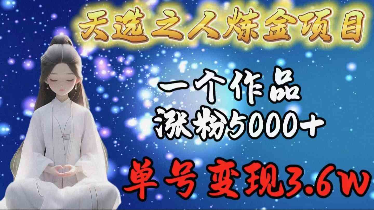 （9693期）天选之人炼金项目，一个作品涨粉5000+，单号变现3.6w-保成圈-山云人力,分享创业咨询_最新网络项目资源
