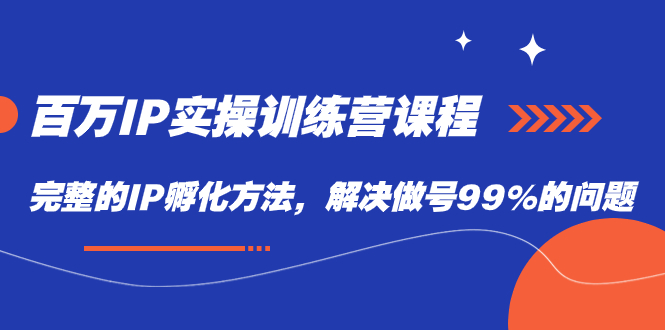 （7354期）百万IP实战训练营课程，完整的IP孵化方法，解决做号99%的问题-保成圈-山云人力,分享创业咨询_最新网络项目资源