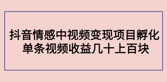 （4282期）黄岛主副业孵化营第5期：抖音情感中视频变现项目孵化 单条视频收益几十上百-保成圈-山云人力,分享创业咨询_最新网络项目资源