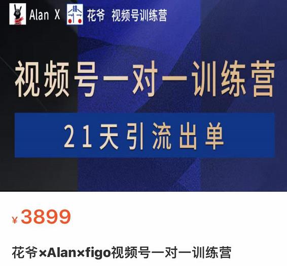 花爷×Alan×figo视频号训练营，带货，涨粉，直播，游戏，四大变现新方向，21天引流出单-保成圈-山云人力,分享创业咨询_最新网络项目资源