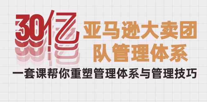 （10178期）30亿-亚马逊大卖团队管理体系，一套课帮你重塑管理体系与管理技巧-保成圈-山云人力,分享创业咨询_最新网络项目资源