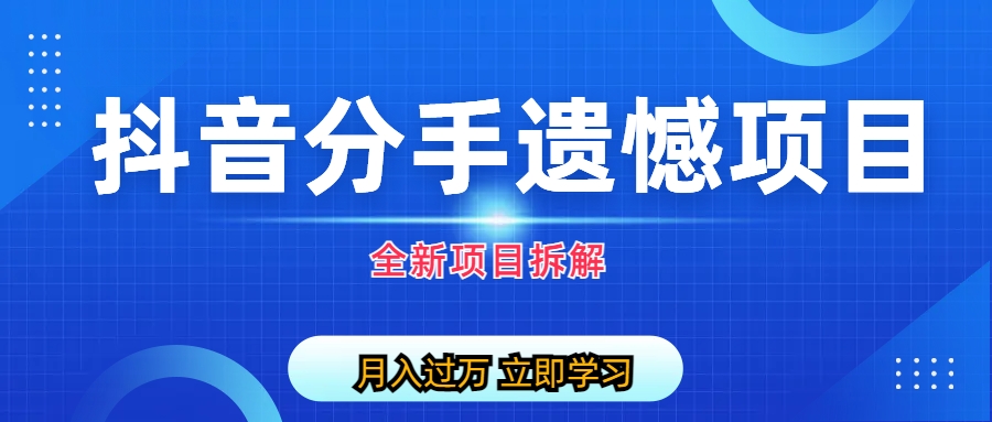 (6633期)自媒体抖音分手遗憾项目私域项目拆解-保成圈-山云人力,分享创业咨询_最新网络项目资源