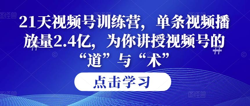 第14期21天视频号训练营，单条视频播放量2.4亿，为你讲授视频号的“道”与“术”！-保成圈-山云人力,分享创业咨询_最新网络项目资源