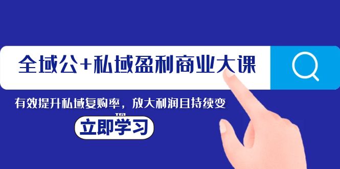 （8045期）全域公+私域盈利商业大课，有效提升私域复购率，放大利润且持续变现-保成圈-山云人力,分享创业咨询_最新网络项目资源