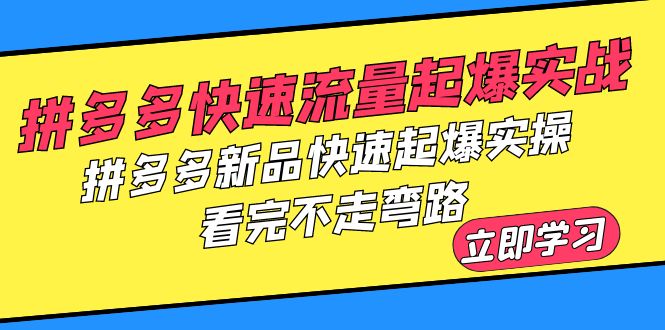 （6253期）拼多多-快速流量起爆实战，拼多多新品快速起爆实操，看完不走弯路-保成圈-山云人力,分享创业咨询_最新网络项目资源
