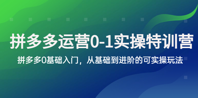 （5747期）拼多多-运营0-1实操训练营，拼多多0基础入门，从基础到进阶的可实操玩法-保成圈-山云人力,分享创业咨询_最新网络项目资源