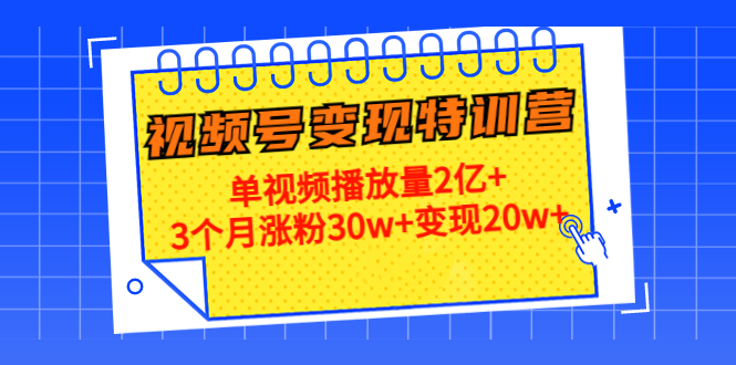 （4455期）20天视频号变现特训营：单视频播放量2亿+3个月涨粉30w+变现20w+-保成圈-山云人力,分享创业咨询_最新网络项目资源