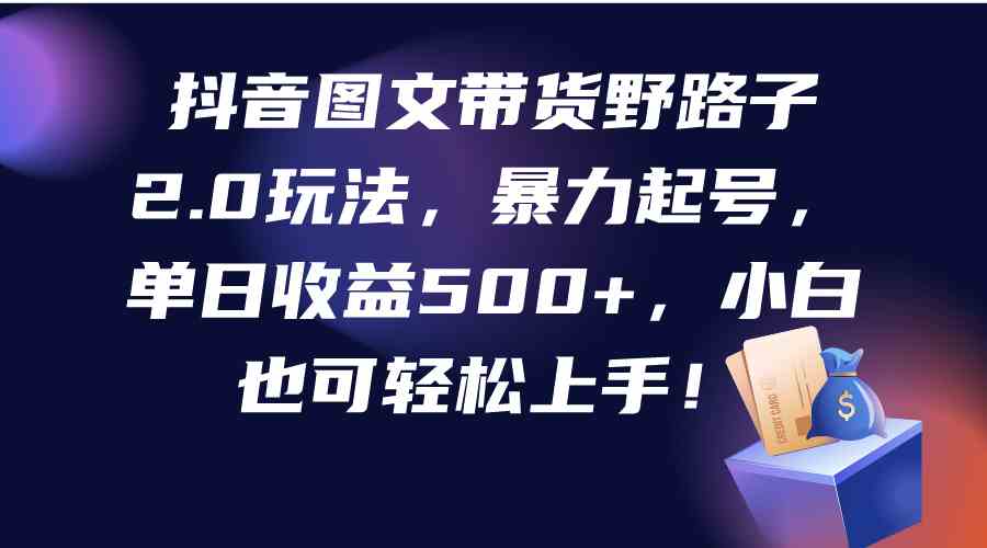 （9790期）抖音图文带货野路子2.0玩法，暴力起号，单日收益500+，小白也可轻松上手！-保成圈-山云人力,分享创业咨询_最新网络项目资源