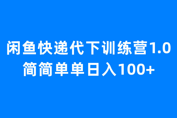 （6671期）闲鱼快递代下训练营1.0，简简单单日入100+-保成圈-山云人力,分享创业咨询_最新网络项目资源