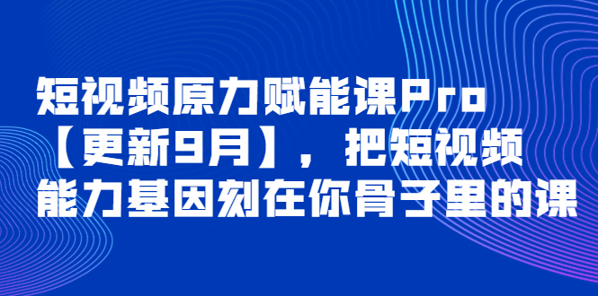 （3888期）短视频原力赋能课Pro【更新9月】，把短视频能力基因刻在你骨子里的课-保成圈-山云人力,分享创业咨询_最新网络项目资源