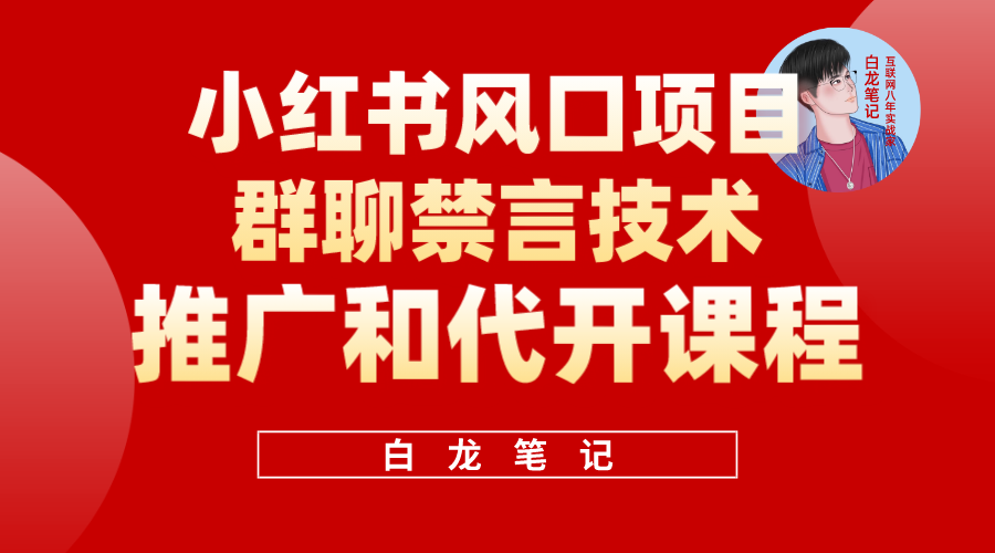 （5973期）小红书风口项目日入300+，小红书群聊禁言技术代开项目，适合新手操作-保成圈-山云人力,分享创业咨询_最新网络项目资源